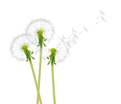 400x344 Vector Dandelion Seeds Blown In The Wind Wall Decal