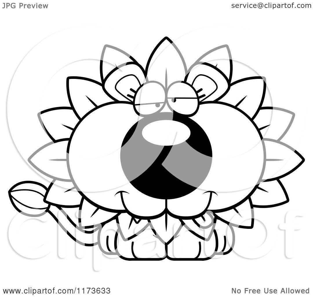 1080x1024 Cartoon Clipart Of A Goofy Dandelion Flower Lion Mascot