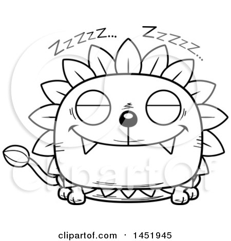 450x470 Clipart Graphic Of A Cartoon Black And White Lineart Sleeping