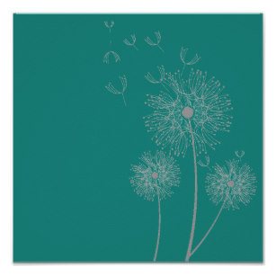 307x307 Modern Dandelion Art Wall Zazzle