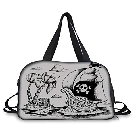 466x466 iprint travelling bag,pirate,drawing of palm trees