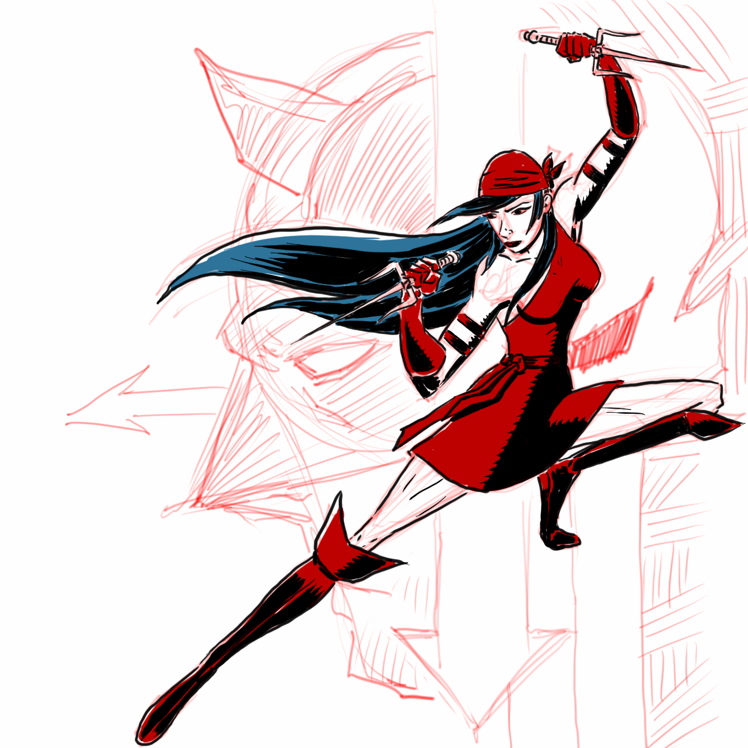 1500x1500 Daily Doodle Elektra Rough Sketch