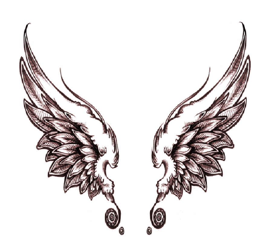 900x828 Dark Angel Wings Tattoo Design