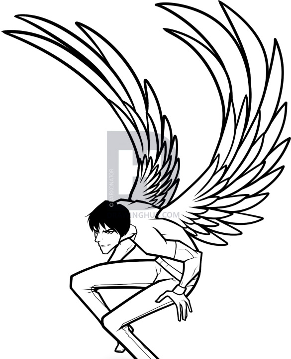 585x720 how to draw a dark angel, dark angel, step