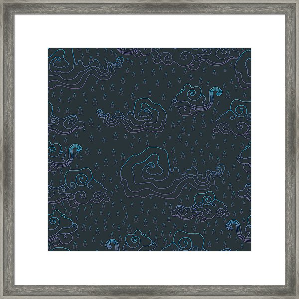 600x600 Clouds, Cloud, Raindrops, Purple Skiey Color Outline, On A Dark