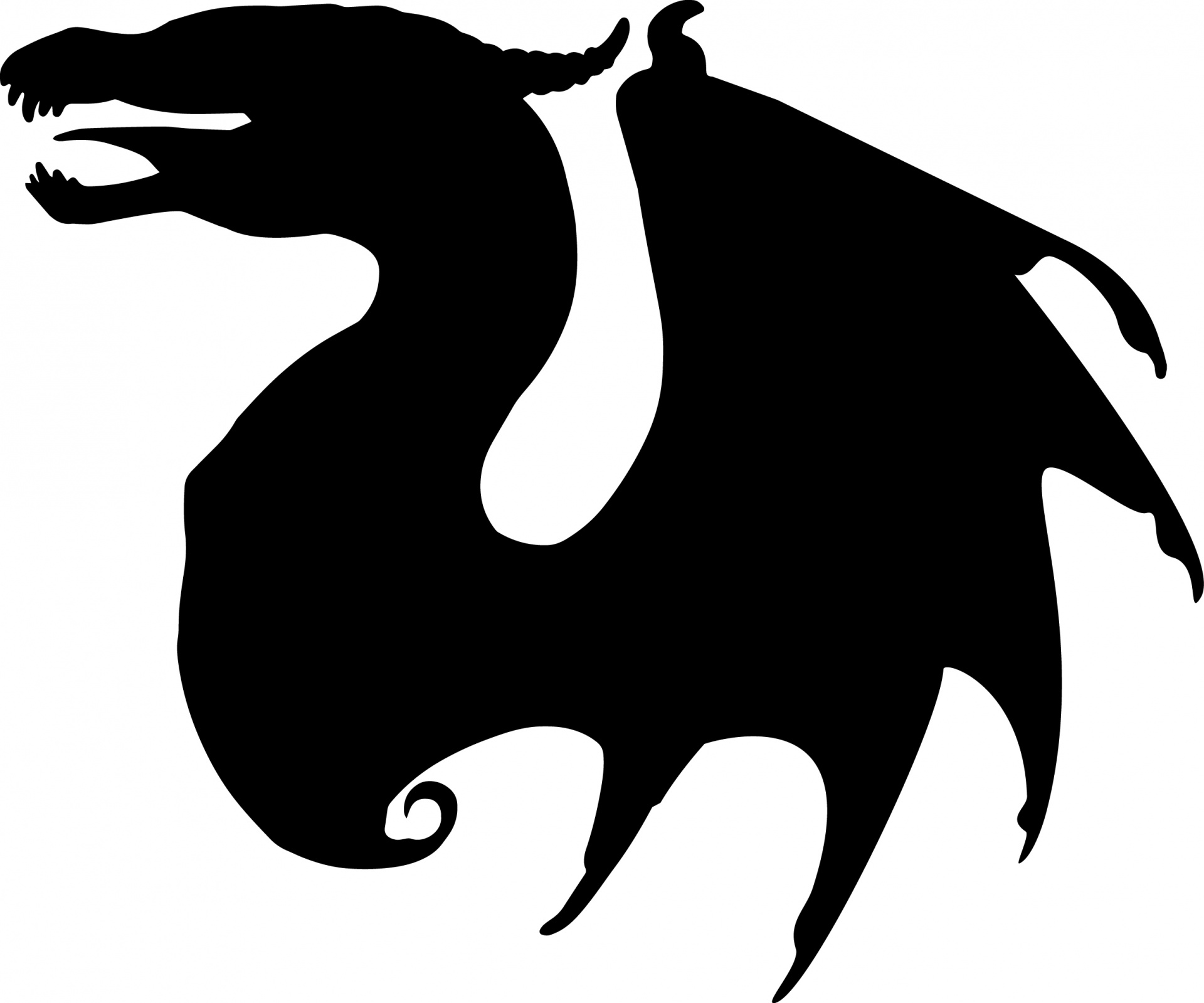 1920x1599 Dragon, Dragon Vector, Dragon Silhouette, Animal, Fantasy