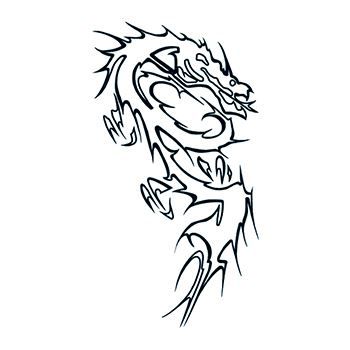 350x350 Glow In The Dark Black Dragon Temporary Tattoo For A Knight