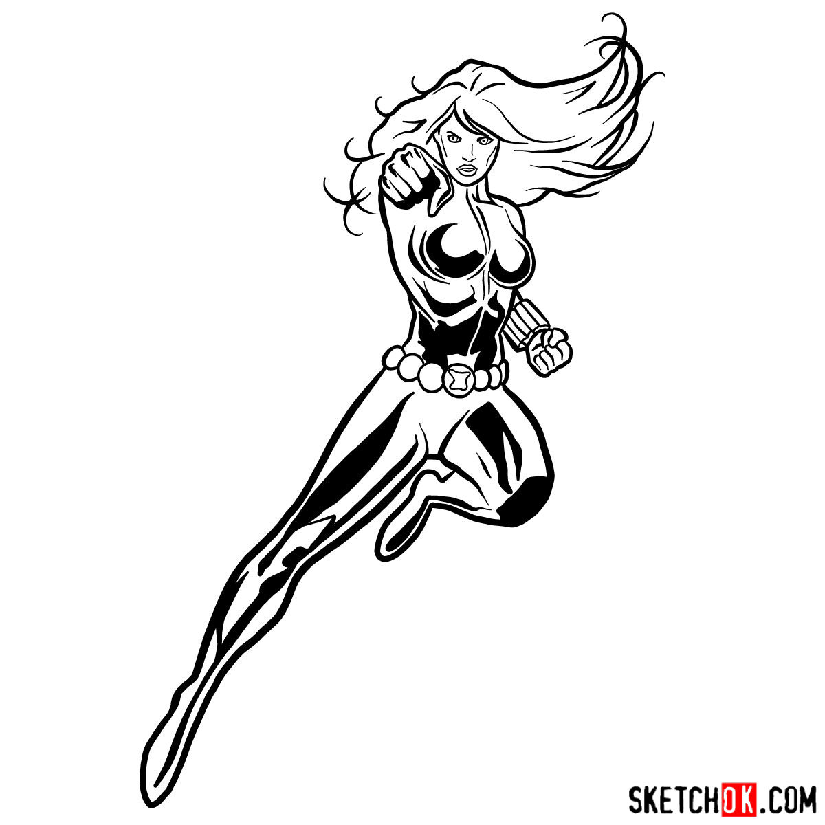 1200x1200 How To Draw Black Widow From Marvel Comics