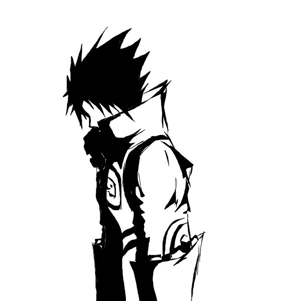 600x600 black drawing an anime speedpaint drawing