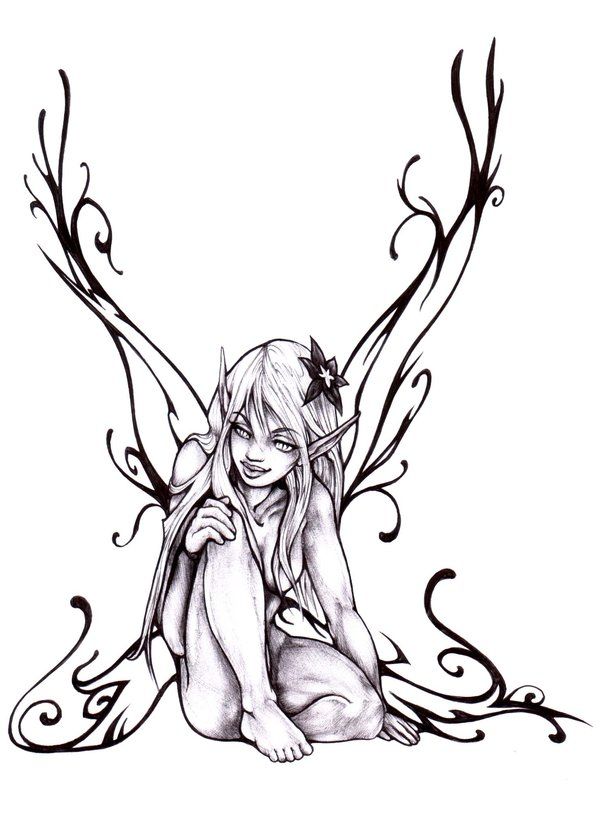 600x829 Dark Fairy Drawings To Color More