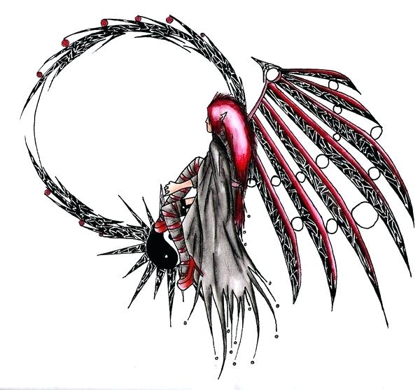 600x558 Fairy Drawings Evil Fairy Wings Drawings Step