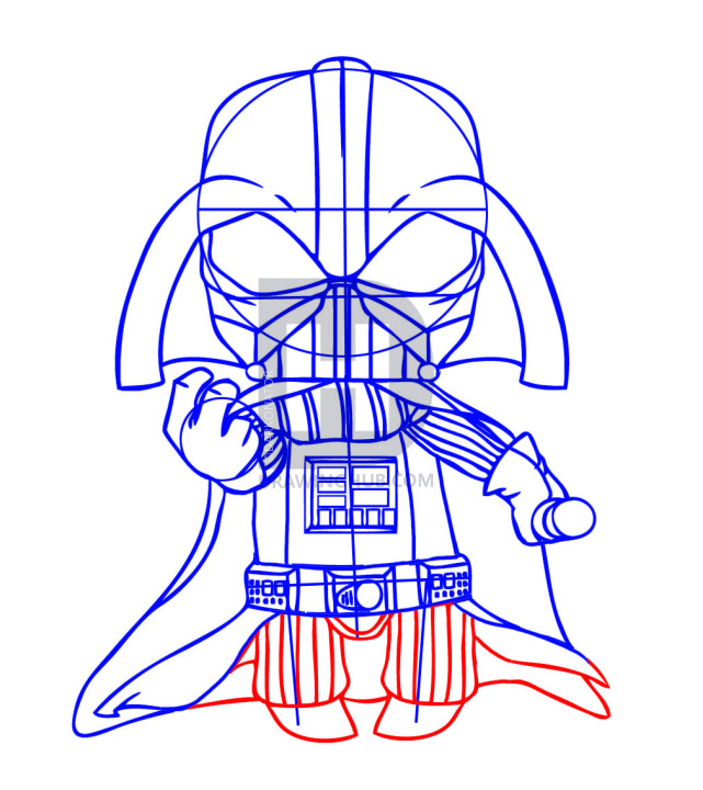 641x720 How To Draw Chibi Darth Vader, Step