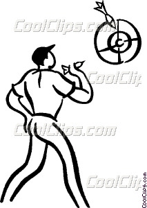 213x300 Man Playing Darts Vector Clip Art