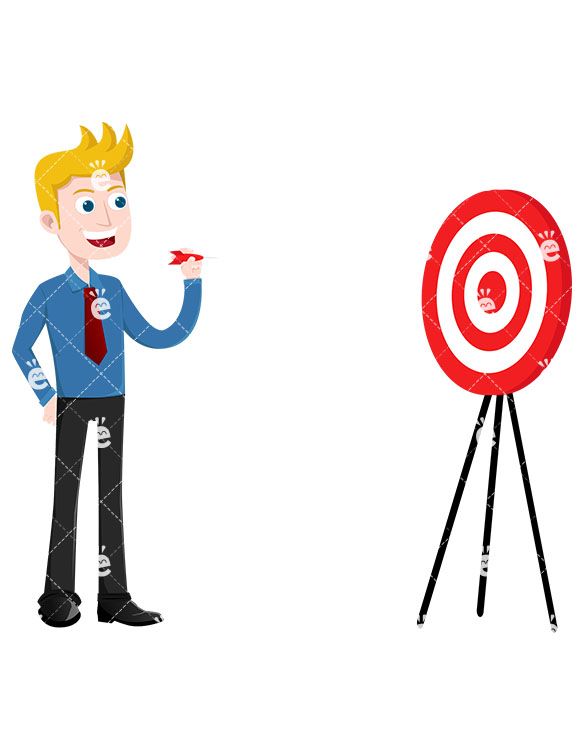 585x755 A Confident Businessman Playing Darts Dardo Free Vector