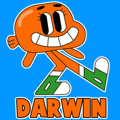400x400 How To Draw Darwin From The Amazing Adventures Of Gumball In Easy