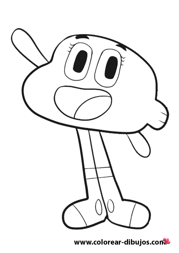 595x842 darwin gumball colouring pages yummy foods in gumball
