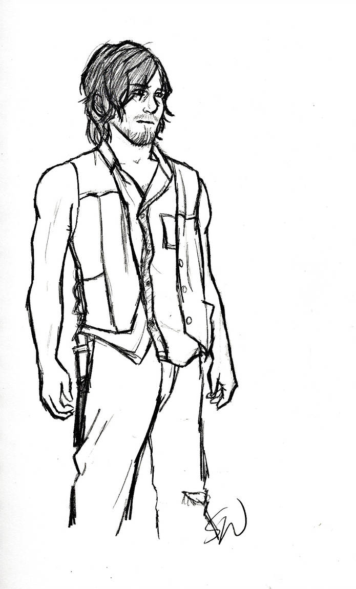 695x1150 daryl dixon lineart