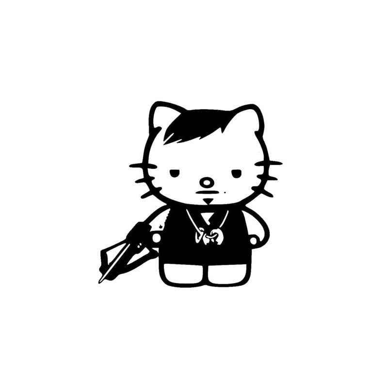 800x800 hello kitty walking dead daryl dixon decal