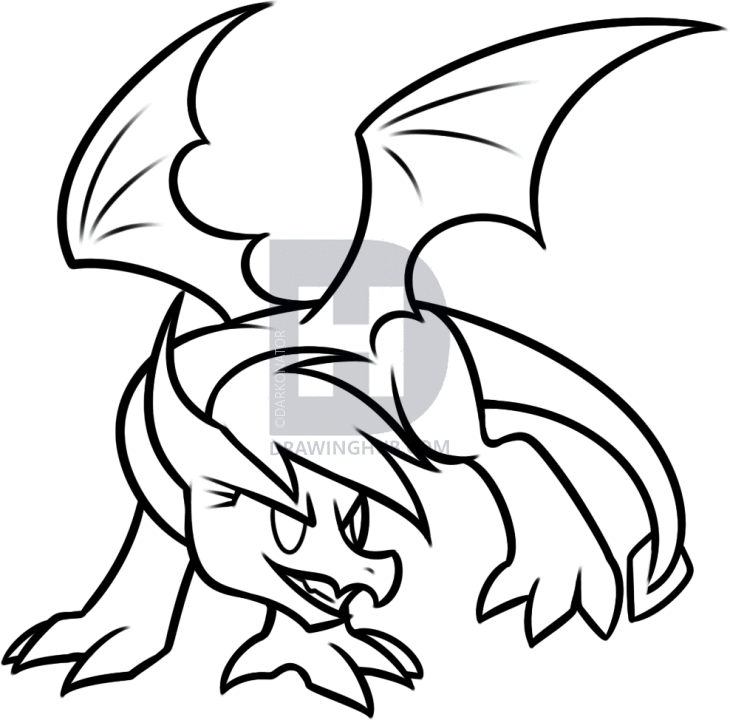 730x720 How To Draw Dragon Rainbow Dash, Step