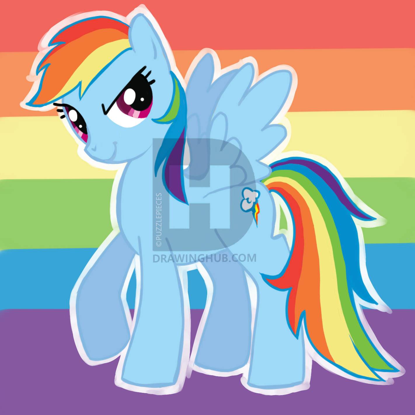 1422x1422 How To Draw Rainbow Dash, My Little Pony Friendship Is Magic, Step