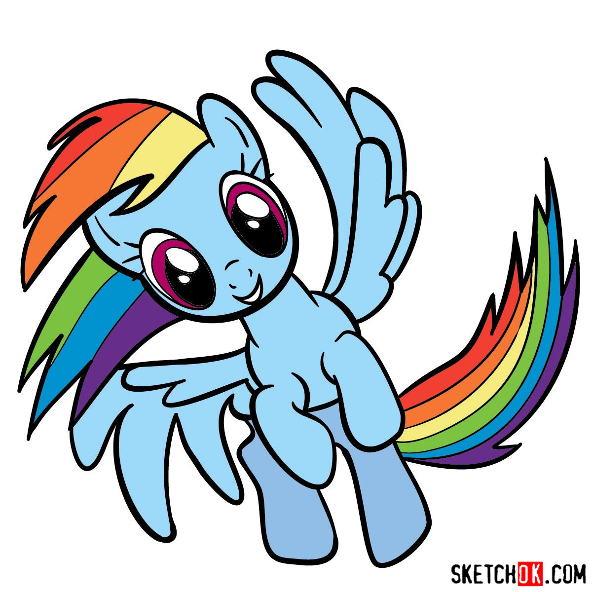 1200x1200 How To Draw Rainbow Dash In A Flight Mlp