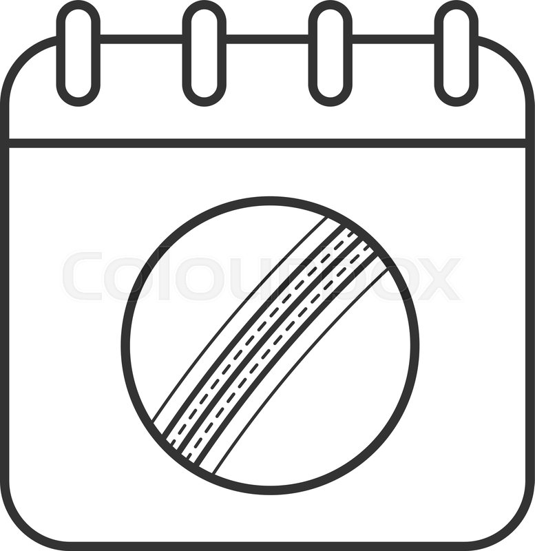 777x800 Cricket Championship Date Linear Icon Stock Vector Colourbox