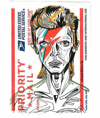 339x400 David Bowie Thunder Portrait Street Art Graffiti Sticker Drawing