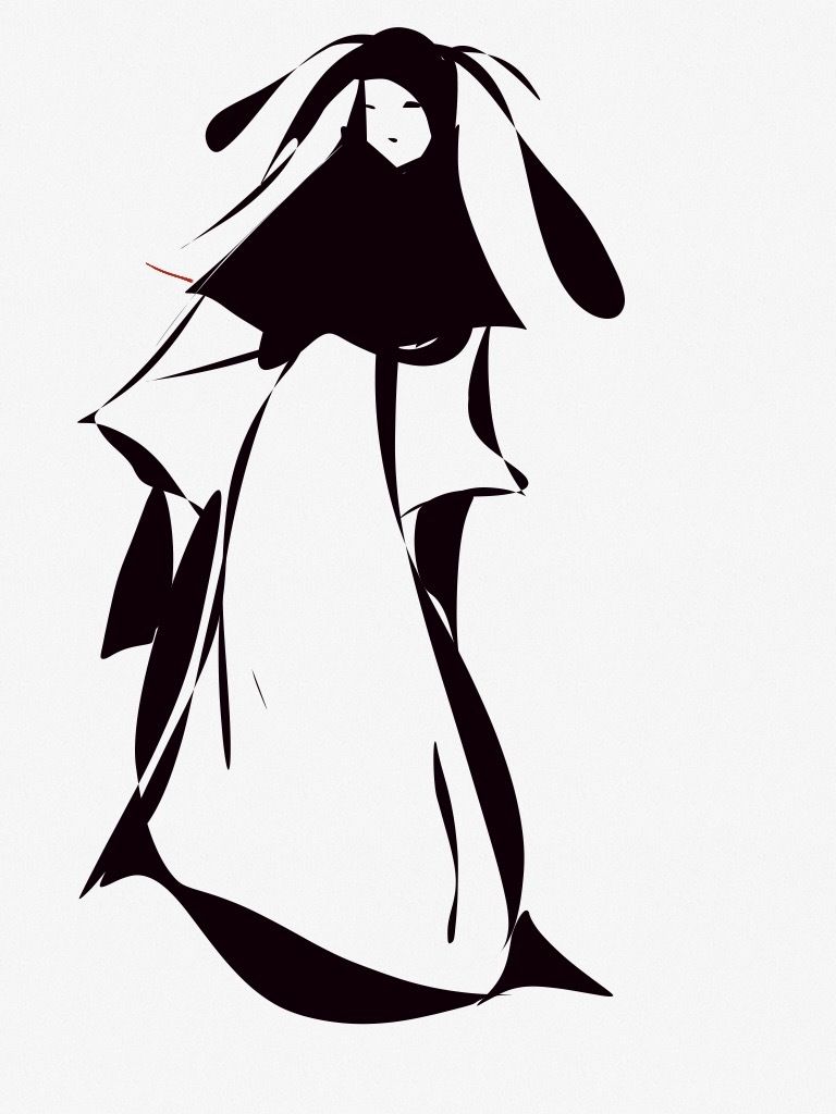 768x1024 Ghost Monk Drawing
