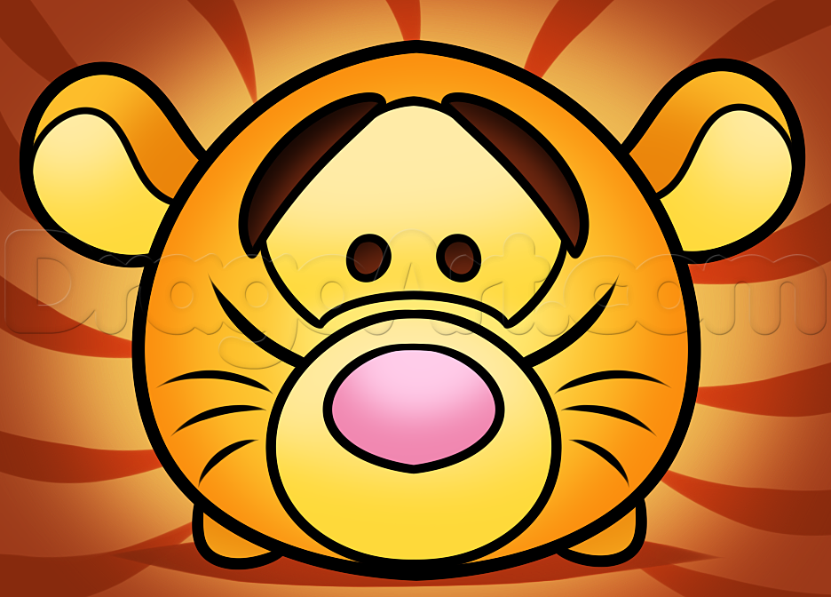 936x672 how to draw tsum tsum tigger, step