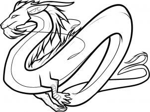 302x226 How To Draw A Light Dragon, White Dragon, Step