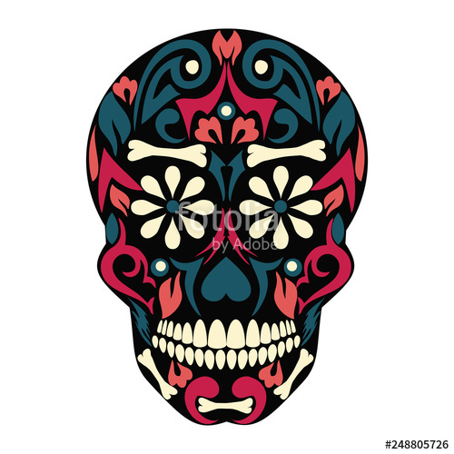 500x500 holy death, day of the dead, mexican sugar skull, day of the dead