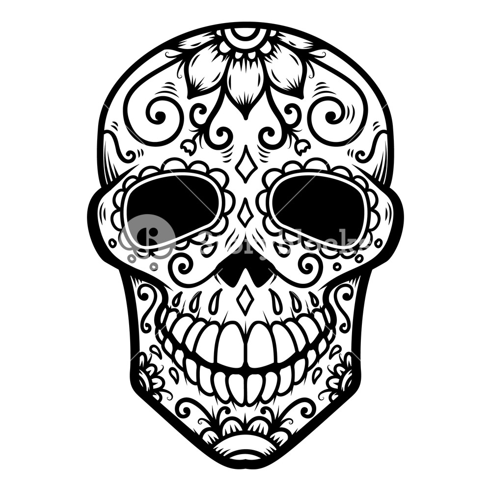 1000x1000 Illustration Of Mexican Sugar Skull Day Of The Dead Dia De Los