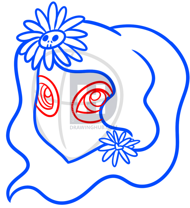 660x719 Easy Day Of The Dead Girl Drawing Tutorial, Step