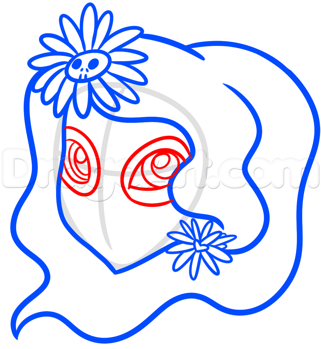1048x1142 Easy Day Of The Dead Girl Drawing Tutorial, Step