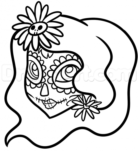 Day Of The Dead Girl Drawing | Free download on ClipArtMag