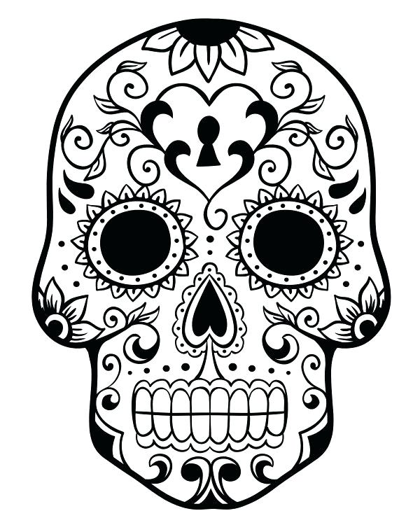 600x750 Printable Day Of The Dead Sugar Skull Coloring