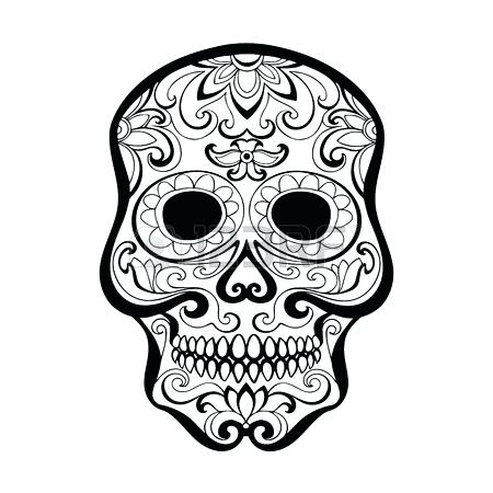 450x450 Dia De Los Muertos Skull Drawing Coloring Pages Mask