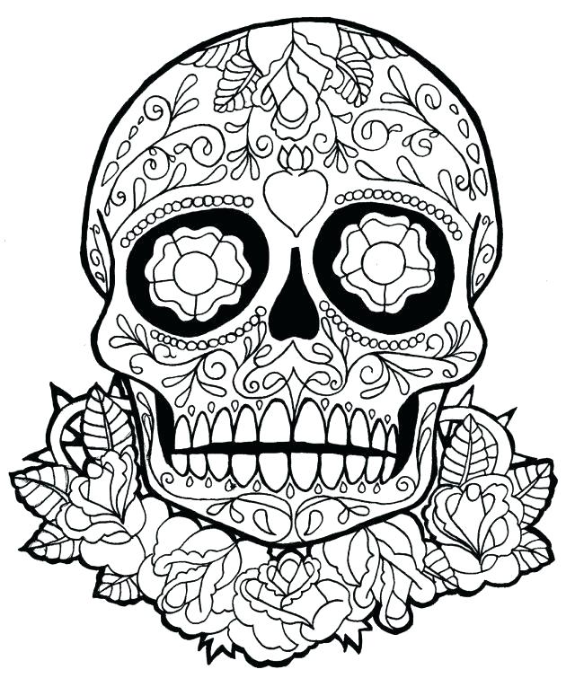 640x765 Skull Coloring Pages Day Of The Dead Coloring Pages Day
