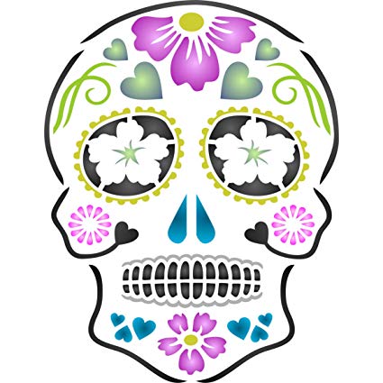 425x425 Day Of The Dead Sugar Skull Stencil