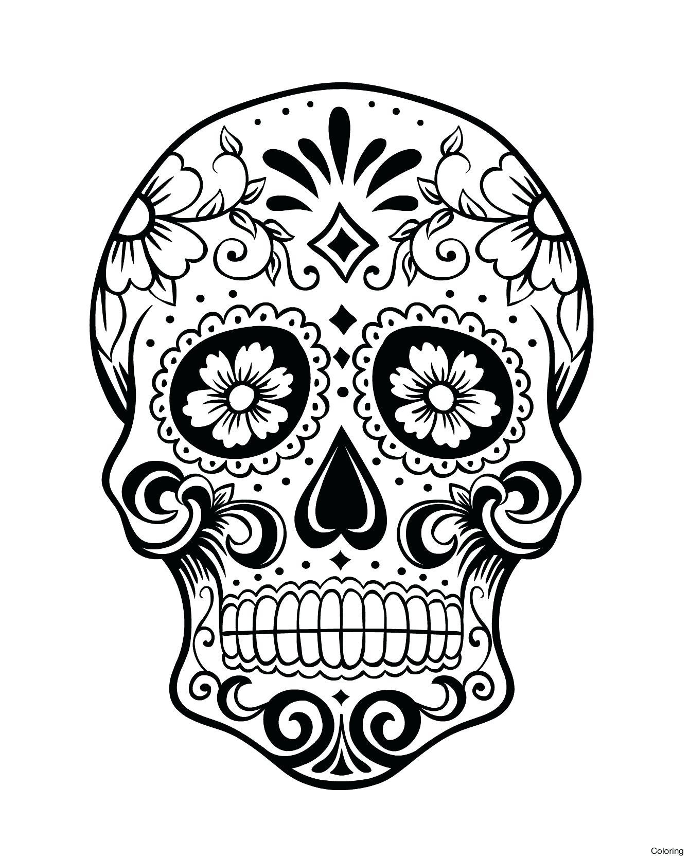1339x1670 Day Of The Dead Skull Coloring Pages New Sugar Sheets For Kids