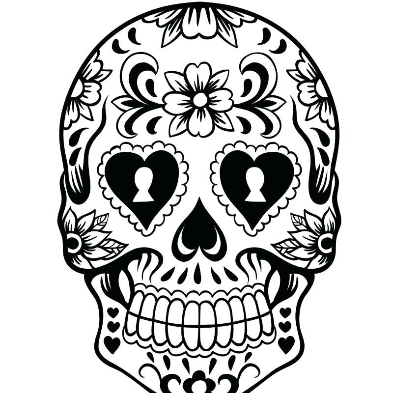 800x800 day of the dead coloring sheets day of the dead skull coloring