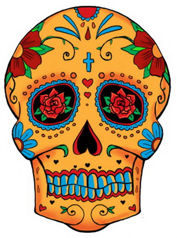 570x766 Sugar Skull Tattoos For Halloween Day Of The Dead