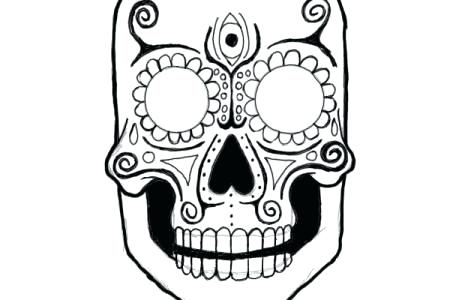 450x300 Day Of The Dead Skull Drawing Tannertaylor