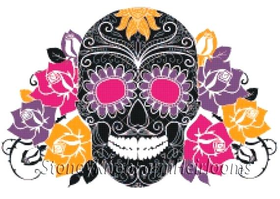 570x405 Colored Day Dead Sugar Skull Ornament Stock Vector Royalty Free