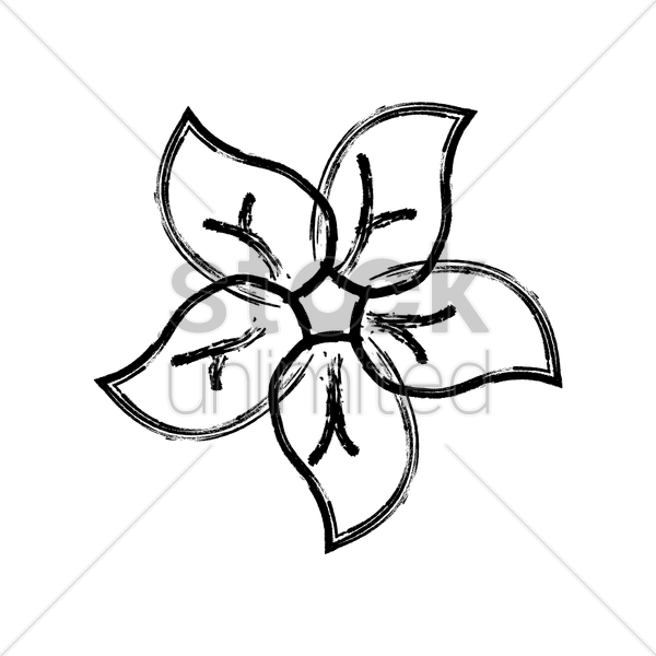 600x600 Hand Drawn Flower Vector Image