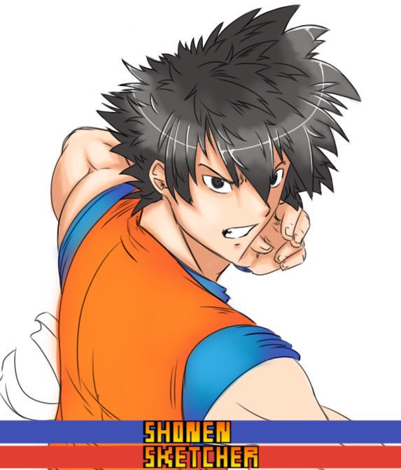 573x672 Shonensketcher On Twitter Little Update To My Goku Drawing Sesh