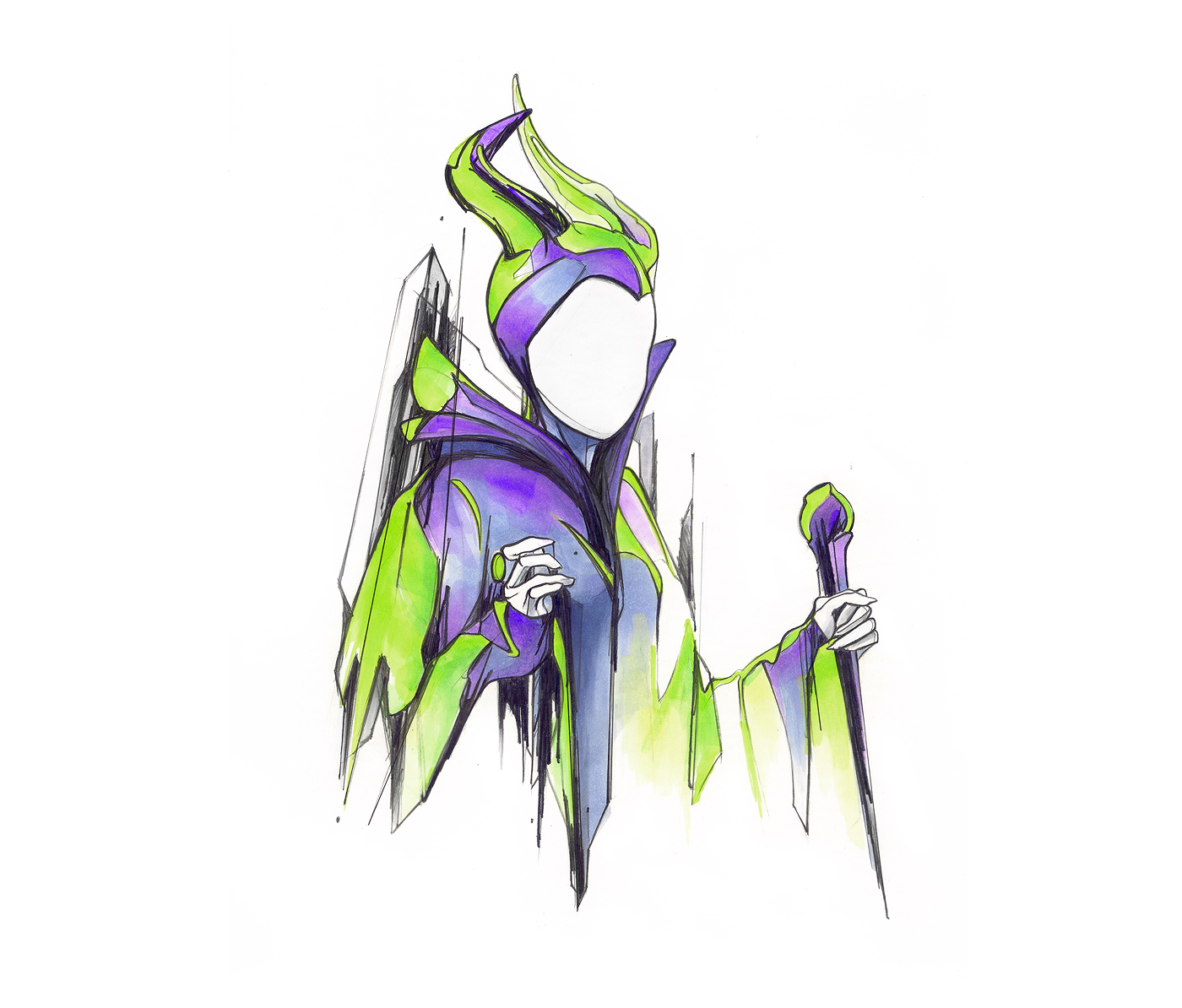 1400x1194 powerful illustrations of faceless characters from disney, dc