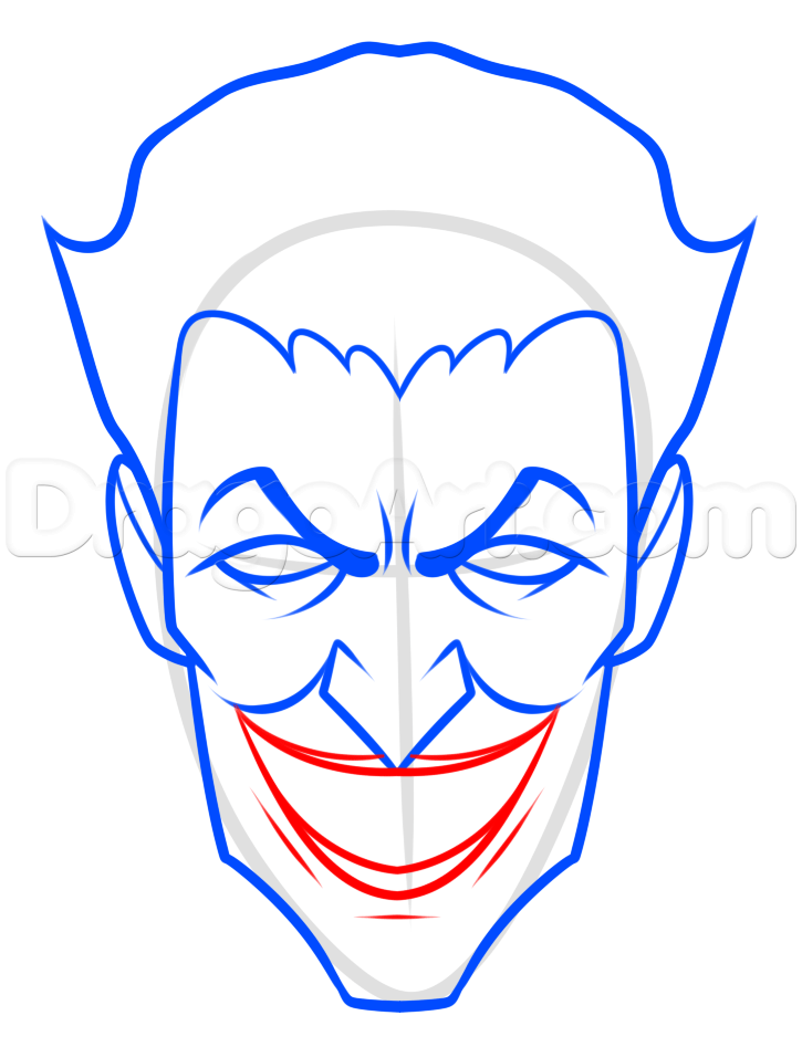 725x947 Comic Book Villain Drawing Lesson, The Joker, Step
