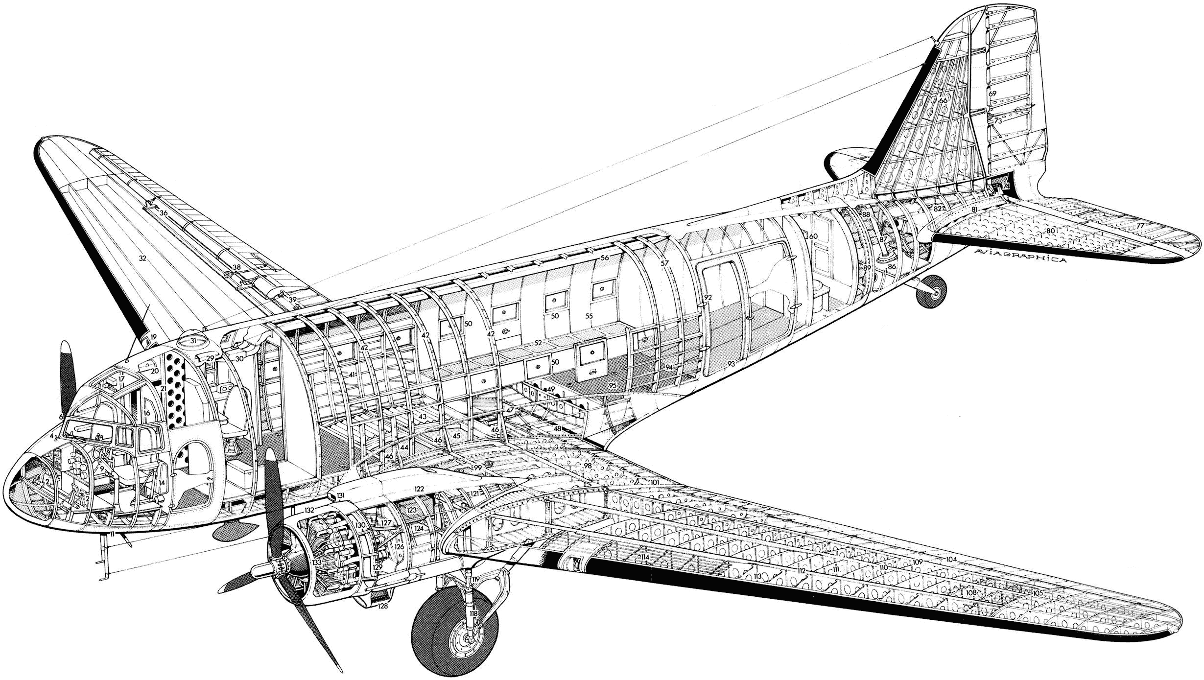 2459x1389 Douglas Dc Cutaway Drawing In High Quality