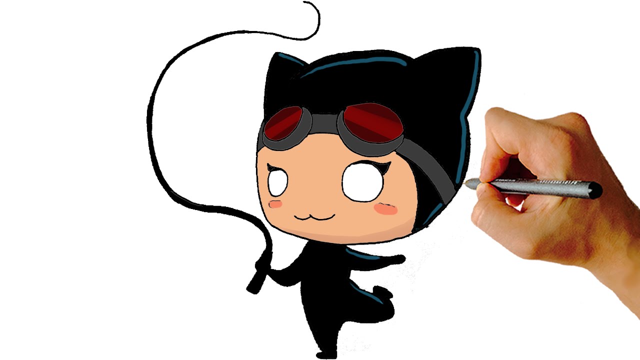 1280x720 How To Draw Cat Woman Chibi From Dc Heroes Easy Step